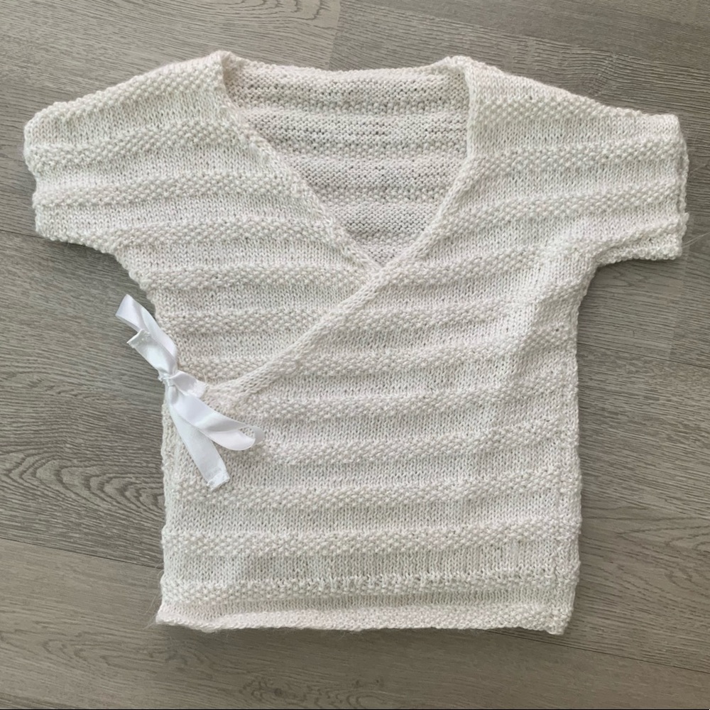 Handknit Girls Wrap Cardigan Sweater (S/M)